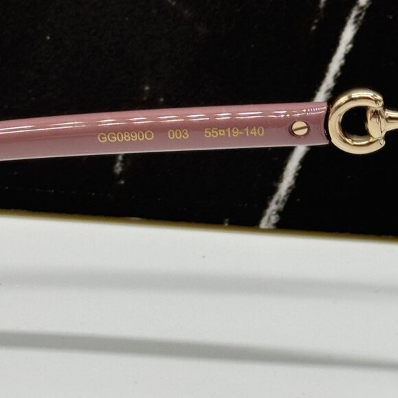 NEW GG0890O 003 GUCCI PINK WOMEN GUCCI EYEGLASSES - Picture 11 of 13